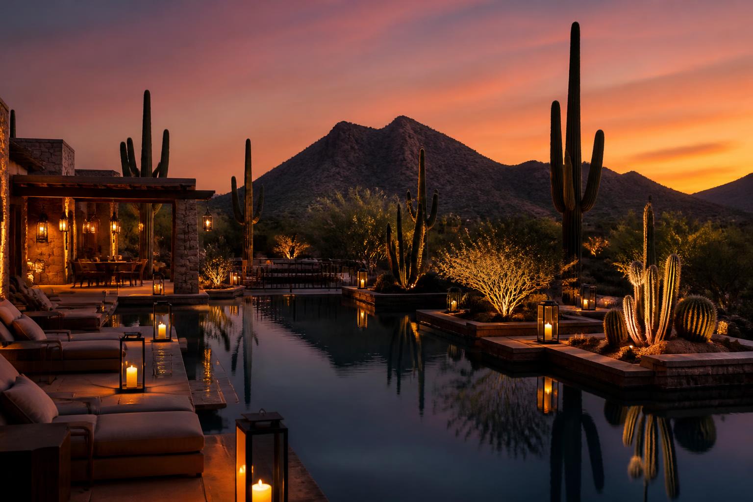 Luxury Scottsdale resort at twilight