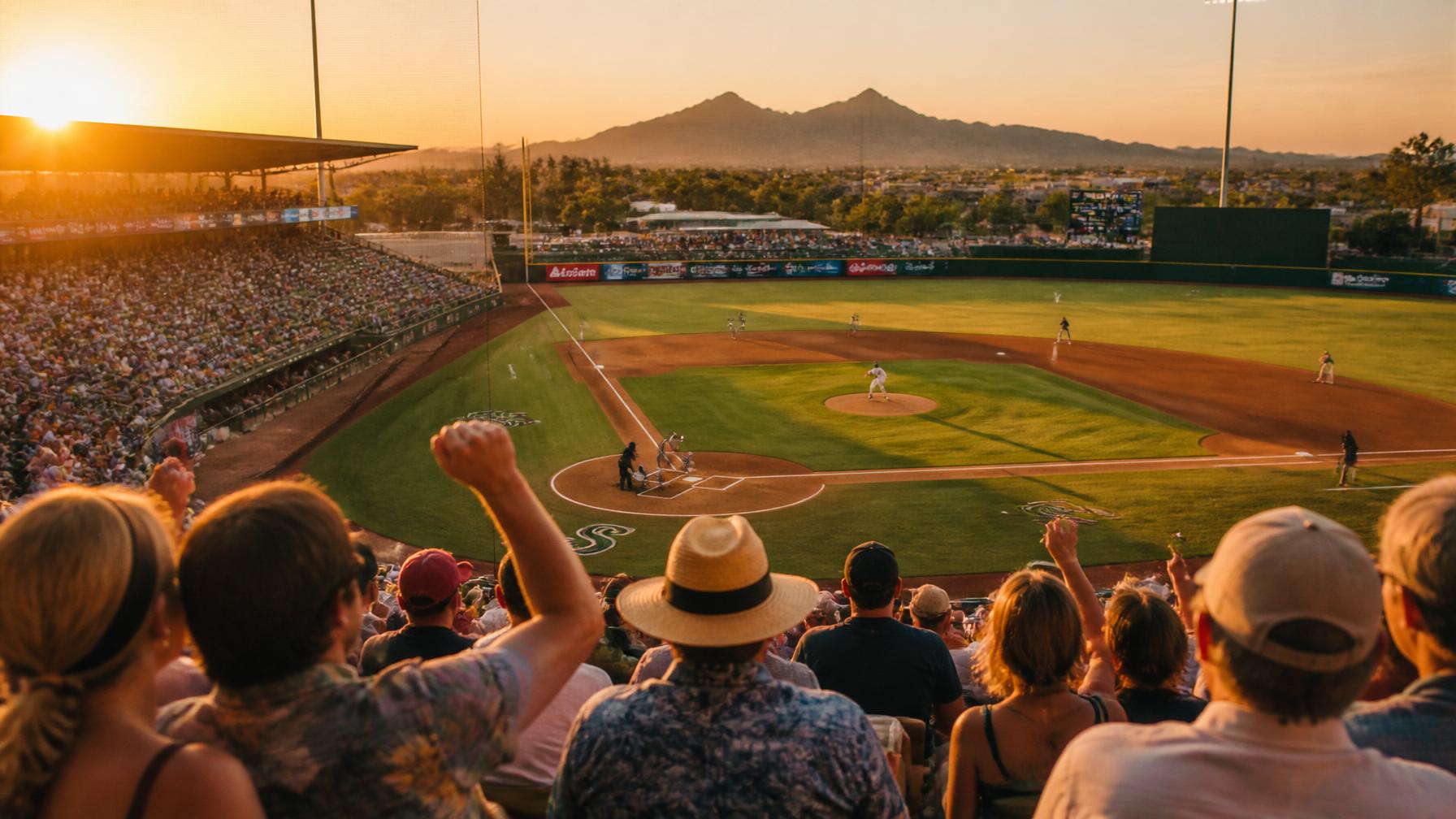 MLB spring training at sunset