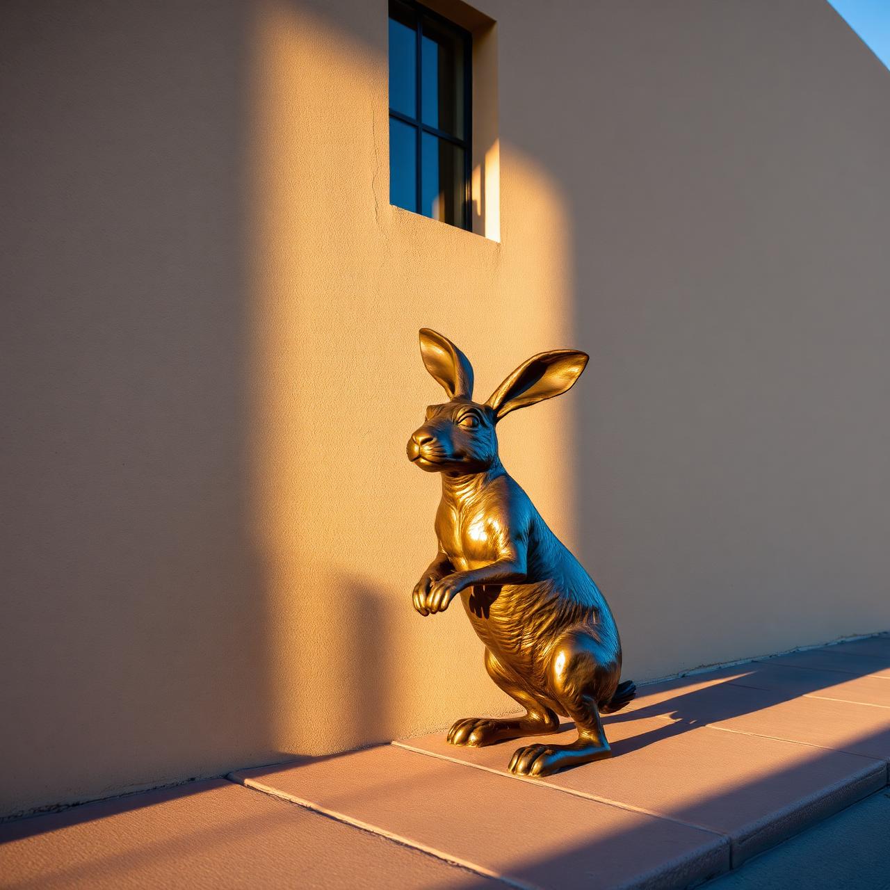 Bronze jackrabbit sculpture